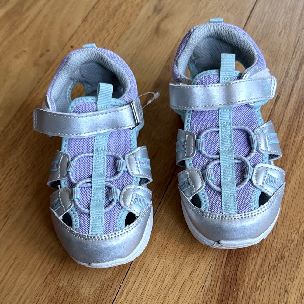 Kids Silver and Purple Shoes